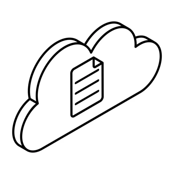 Дизайн Иконок Стиле Облачных Вычислений Линий Хранения Данных Векторная Иллюстрация — стоковый вектор