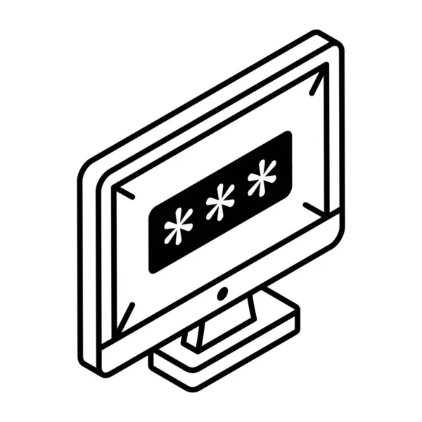 Icono Del Monitor Ordenador Esquema Ilustración Los Iconos Vectores Portátiles — Vector de stock
