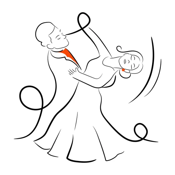 Vector Illustratie Van Een Paar Dansen — Stockvector