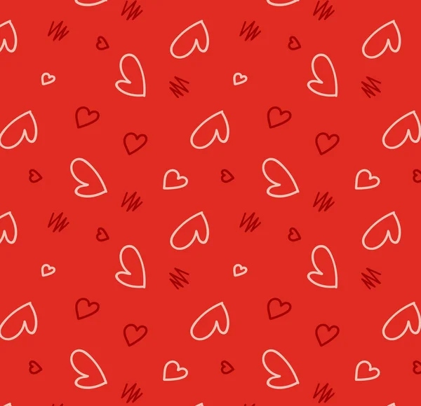 Patrón Sin Costuras Con Corazones Día San Valentín Ilustración Vectorial — Vector de stock