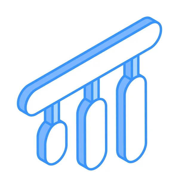 Modrá Linka Vodovodní Potrubí Ikona Izolované Bílém Pozadí Vektorová Ilustrace — Stockový vektor