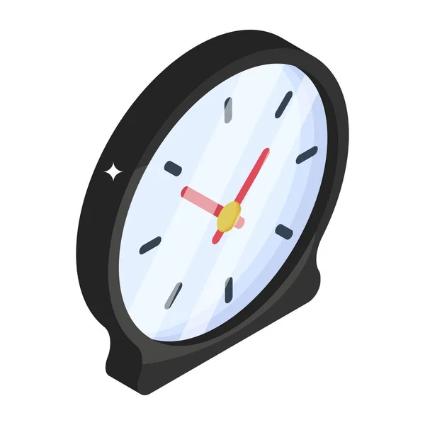Icono Del Reloj Diseño Plano — Archivo Imágenes Vectoriales