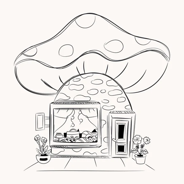 Ilustración Vectorial Una Casa Dibujos Animados — Vector de stock