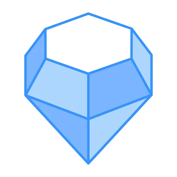 Ícone Diamante Azul Sobre Fundo Branco Ilustração Vetorial — Vetor de Stock