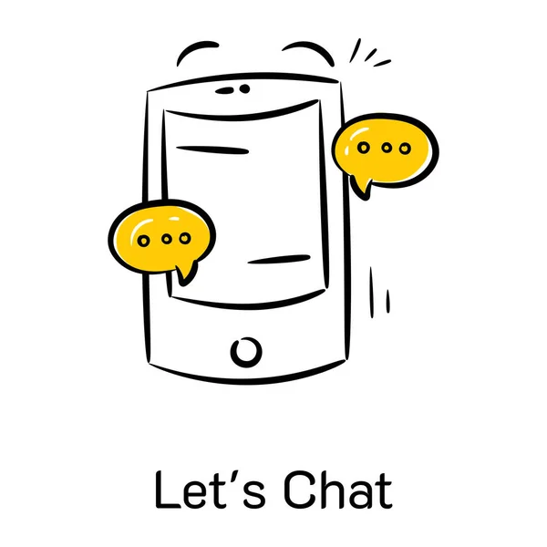 Telefono Cellulare Con Bolle Chat — Vettoriale Stock
