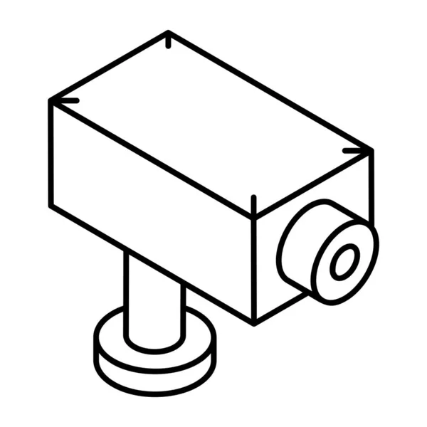 Icône Système Sécurité Contour Caméra Vidéo Vectoriel Symbole Illustration Stock — Image vectorielle