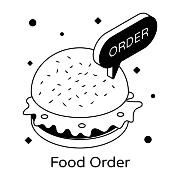 Hamburger Web Icoon Eenvoudige Illustratie — Stockvector