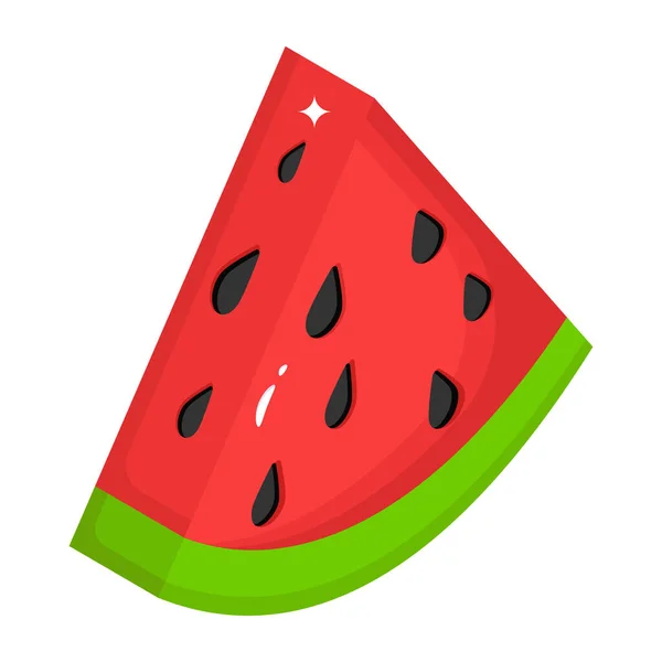 Wassermelone Scheibe Symbol Vektor Illustration Grafik Design — Stockvektor