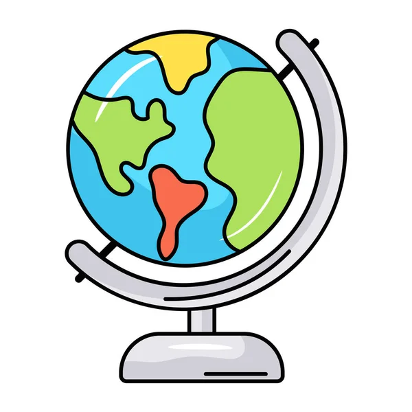 Globus Mit Weltkarte Vektor Illustration Design — Stockvektor