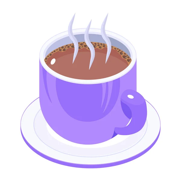 Tazza Caffè Con Cioccolata Calda Cucchiaio Con Una Tazza Disegno — Vettoriale Stock