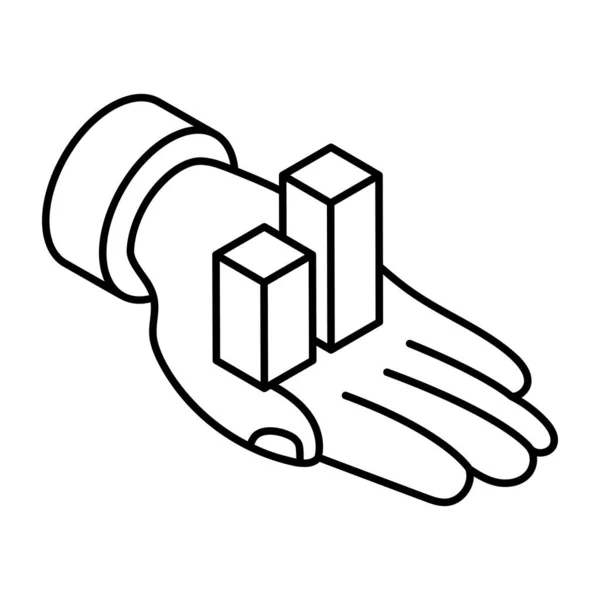 Main Avec Boîte Ruban Vectoriel Illustration Design — Image vectorielle