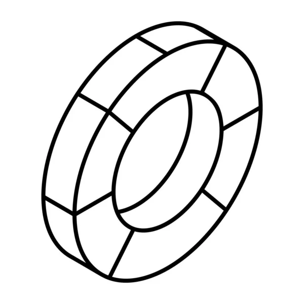 Volleyball Ball Icon Outline Beach Sport Vector Symbol Stock Illustration — Stock Vector
