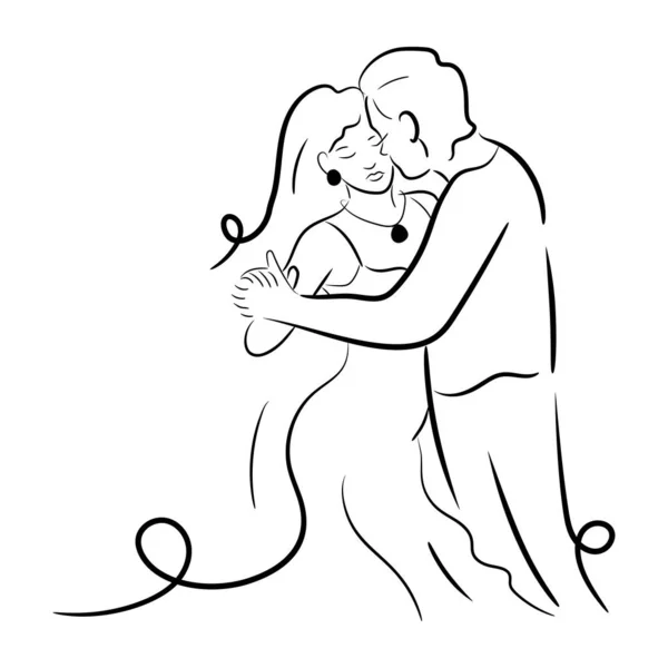 Illustration Vectorielle Couple Amoureux — Image vectorielle