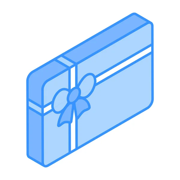 Boîte Cadeau Avec Dessin Vectoriel Illustration Ruban — Image vectorielle