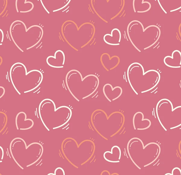 Seamless Pattern Hearts Vector Illustration — Stock Vector