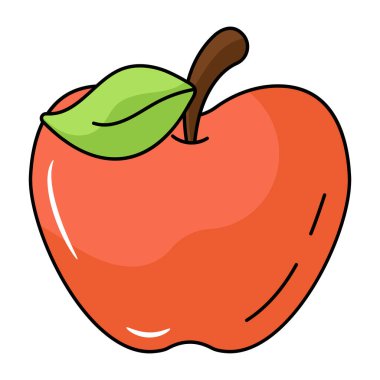 Elma ikonu. vektör illüstrasyonu