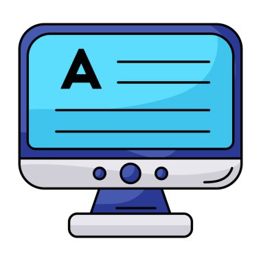 Ekranlı bilgisayar monitörü. vektör illüstrasyonu