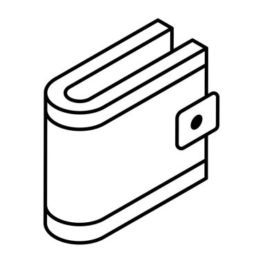 Para simgesi vektör illüstrasyon tasarımlı cüzdan