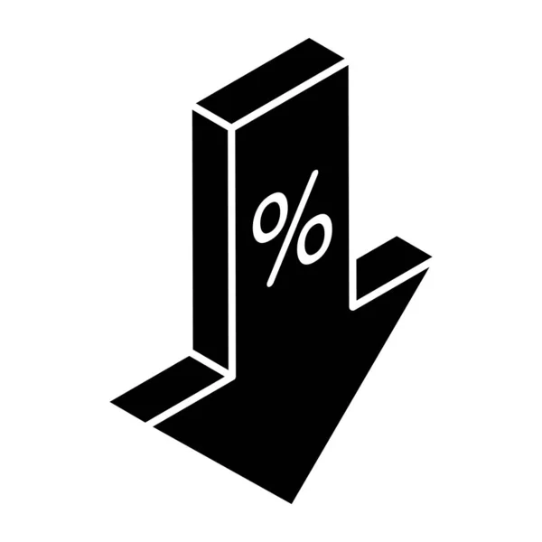 Ilustração Vetor Ícone Percentual — Vetor de Stock