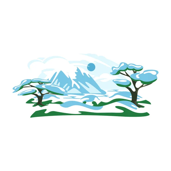 Paysage Montagne Avec Montagnes Ciel Bleu — Image vectorielle
