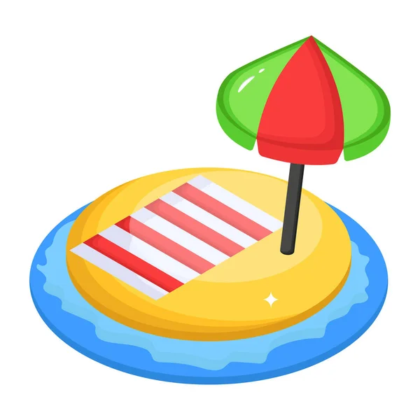 Bola Playa Con Parasol Vector Ilustración Diseño — Vector de stock