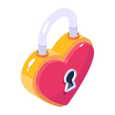 Heart Lock modern tasarım, vektör illüstrasyonu