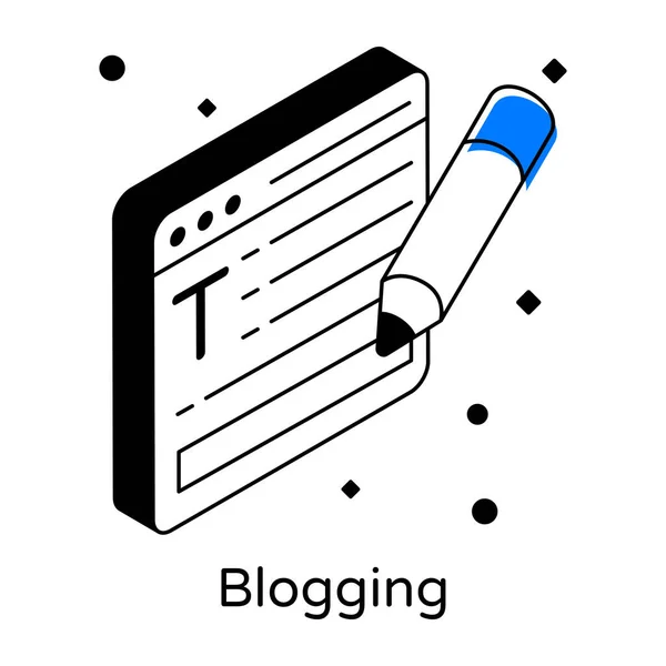 Blogging Design Moderno Ilustração Vetorial — Vetor de Stock