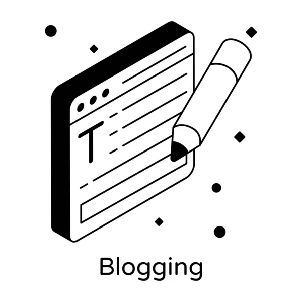 Blogging Design Moderno Ilustração Vetorial — Vetor de Stock