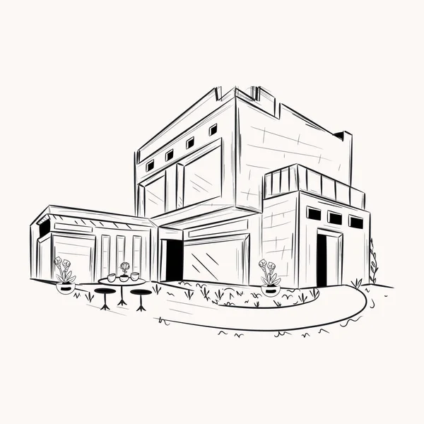 Moderne Residenz Modernes Design Vektorillustration — Stockvektor