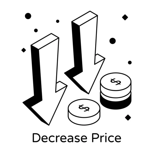 Decrease Price Modern Design Vector Illustration — Stock Vector