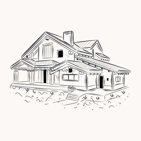 Herrenhaus Modernes Design Vektorillustration — Stockvektor