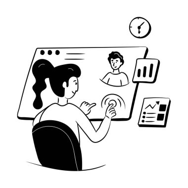 İş Kontrol Paneli modern simgesi, vektör illüstrasyonu 