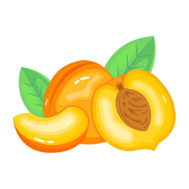 Şeftali modern simge, vektör illüstrasyonu