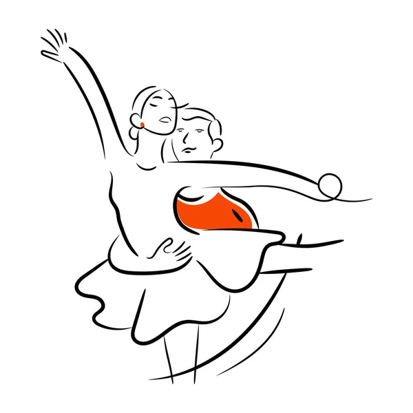 Ballet Danza Diseño Moderno Ilustración Vectorial — Archivo Imágenes Vectoriales