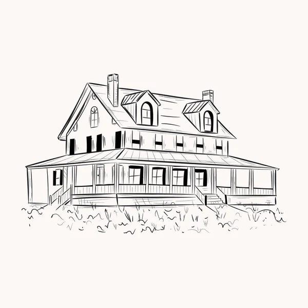 Villa Modernes Design Vektorillustration — Stockvektor