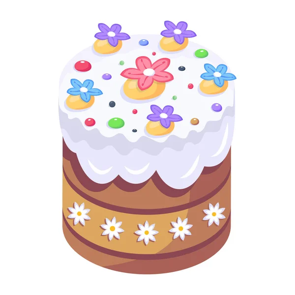 Easter Cake Modern Icon Vector Illustration — Stock Vector