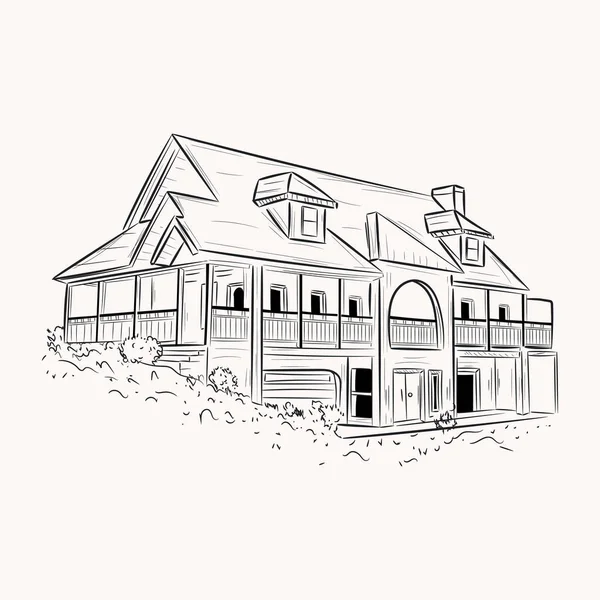 Huis Het Bouwen Van Moderne Icoon Vector Illustratie — Stockvector