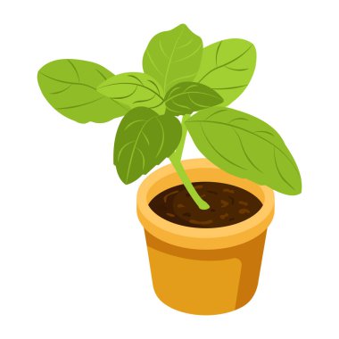 Dekoratif Bitki modern simgesi, vektör illüstrasyonu