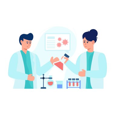 Mikrobiyolog modern simge, vektör illüstrasyonu