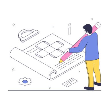 Prototip modern simge, vektör illüstrasyonu