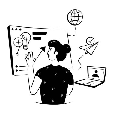 İş fikri modern simgesi, vektör illüstrasyonu