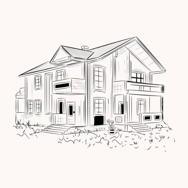 Shack House modern tasarım, vektör illüstrasyonu