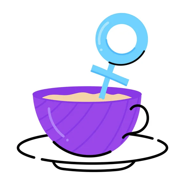 Feminist Tea Modern Ikon Vektor Illustration — Stock vektor