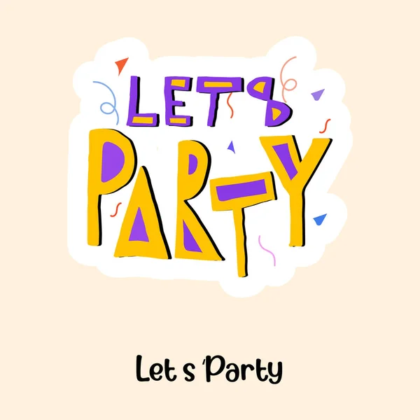 Lets Party Modern Icon Vector Illustration — Stock Vector