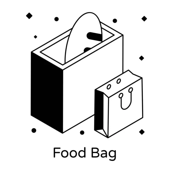 Bolsa Comida Icono Moderno Vector Ilustración — Vector de stock