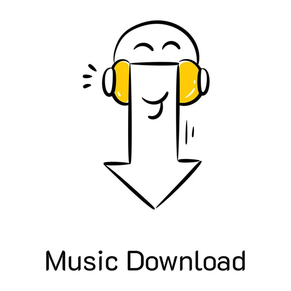 Music Download Modern Design Vector Illustration — Stock Vector