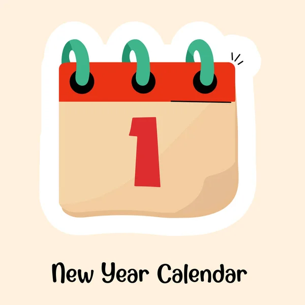 Νέο Έτος Ημερολόγιο Σύγχρονη Σχεδίαση Διανυσματική Απεικόνιση — Διανυσματικό Αρχείο