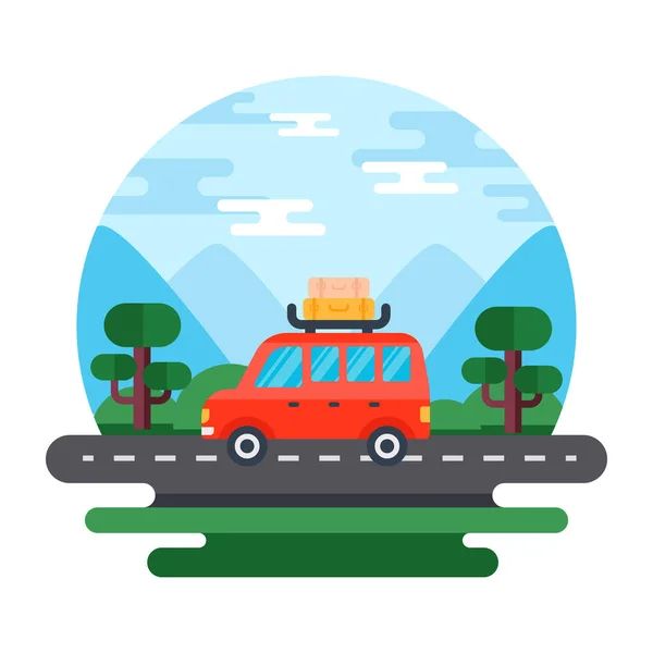 Ταξιδιωτικό Τοπίο Μοντέρνο Σχεδιασμό Διανυσματική Απεικόνιση — Διανυσματικό Αρχείο