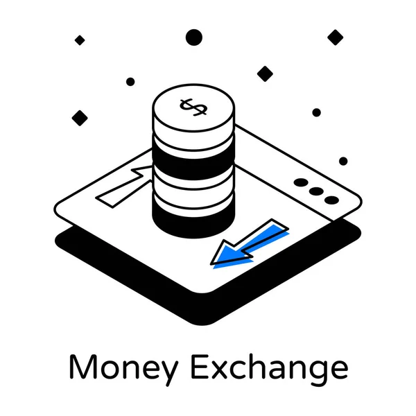 Money Exchange Design Moderno Ilustração Vetorial — Vetor de Stock