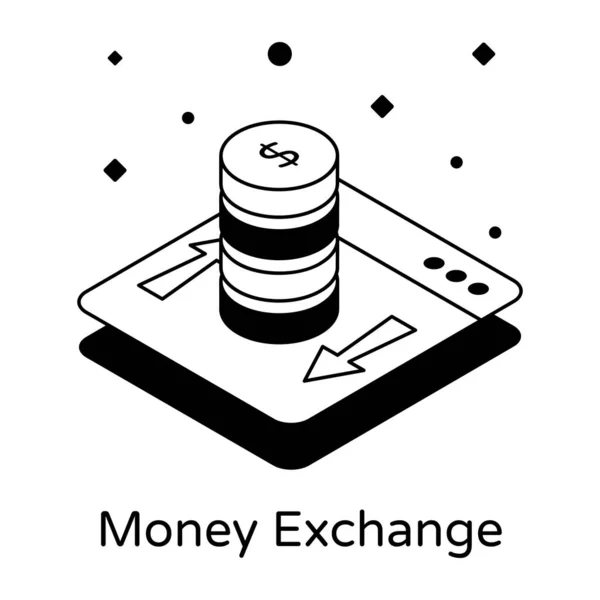 Money Exchange Design Moderno Ilustração Vetorial — Vetor de Stock